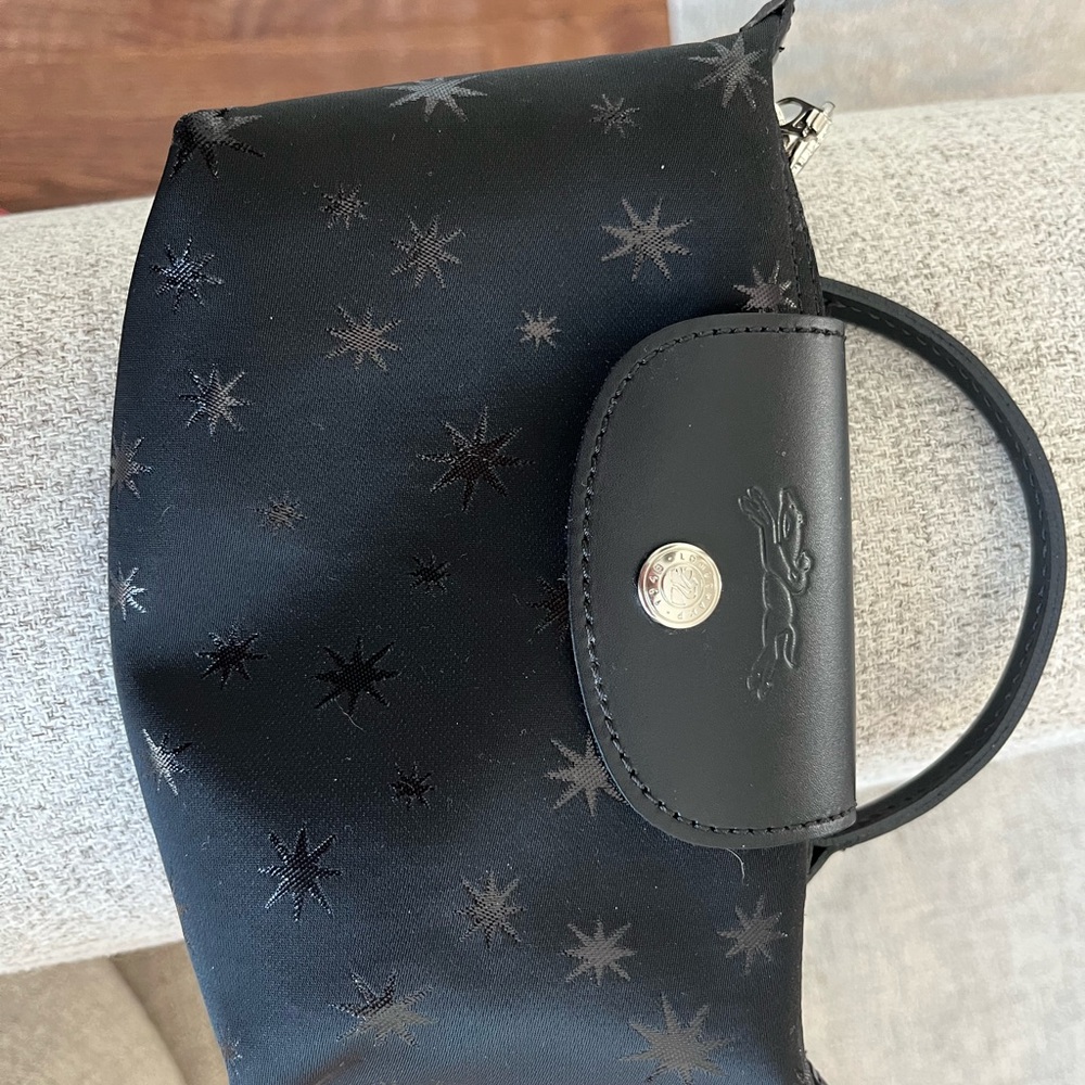 Longchamp Black Star Pattern Clutch